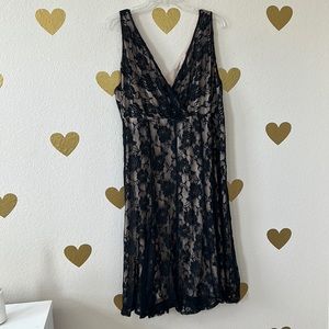 Black lace overlay dress in 22w